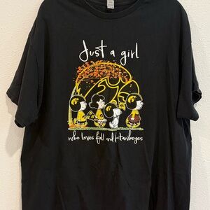 Gildan Black Women’s Tee with Fall Graphic